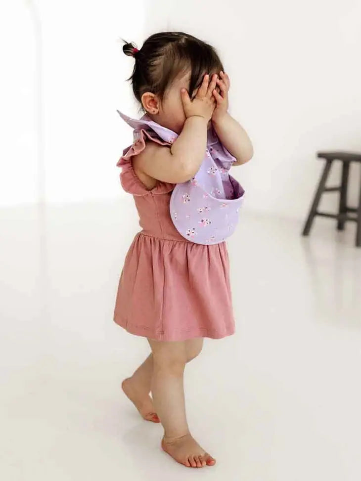 Lilac Bloom Frill Snuggle Bib Waterproof-Snuggle Hunny