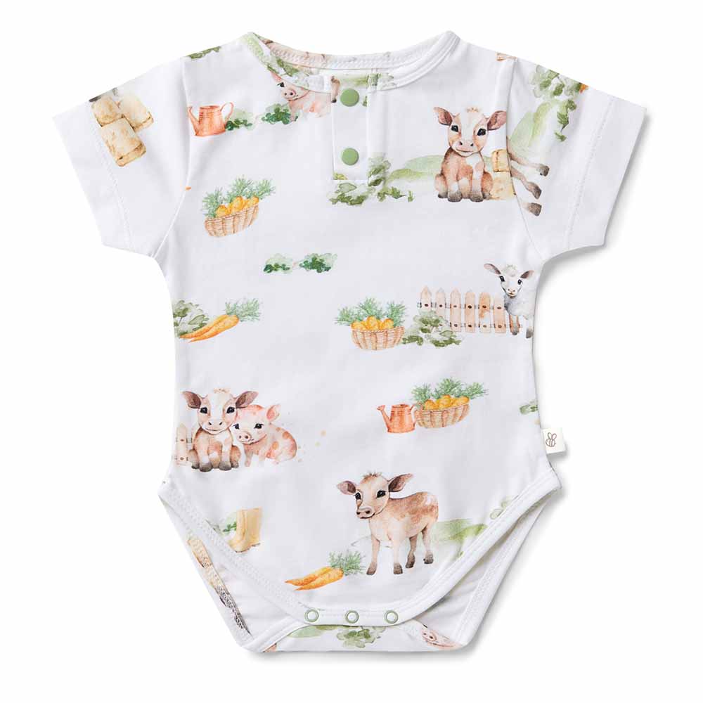 Farm Short Sleeve Bodysuit-Snuggle Hunny