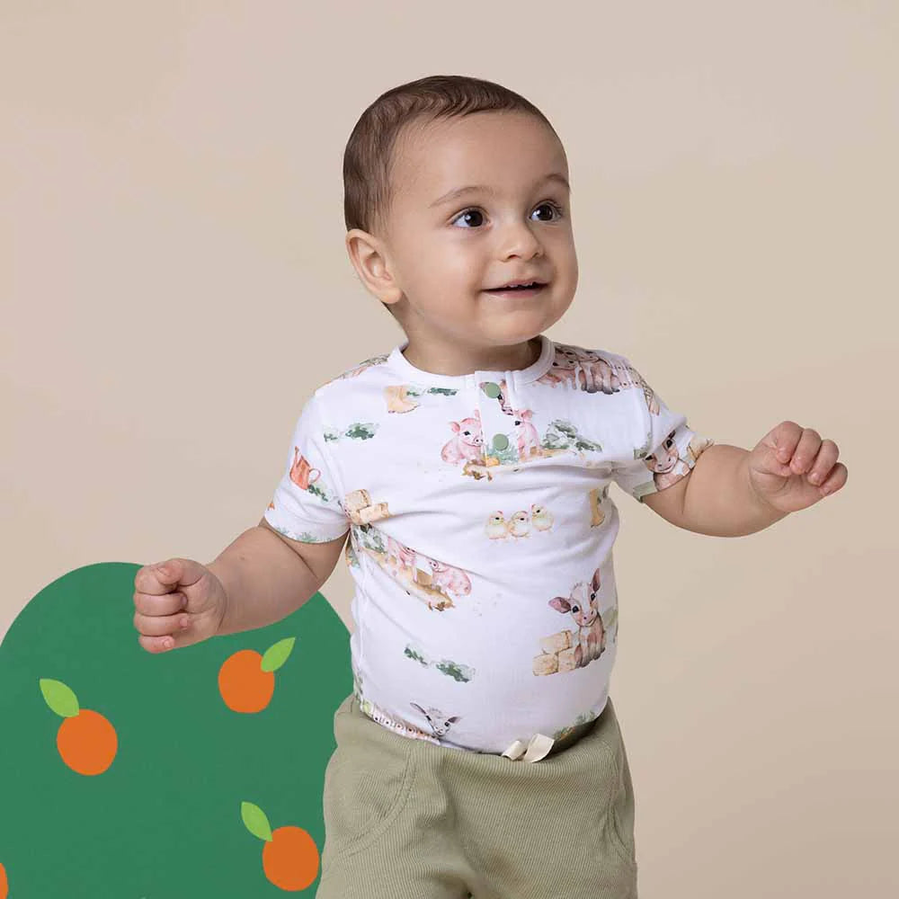 Farm Short Sleeve Bodysuit-Snuggle Hunny