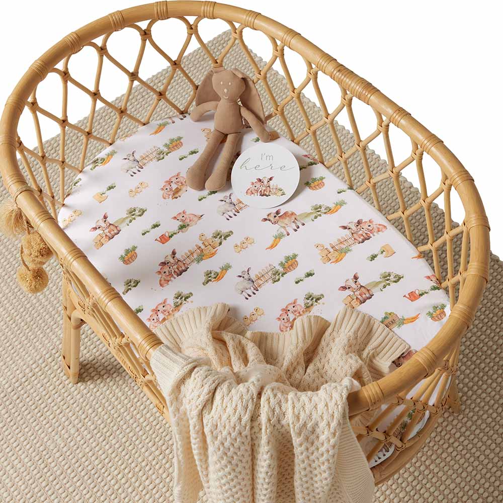 Farm Bassinet sheet/Change Pad Cover-Snuggle Hunny.