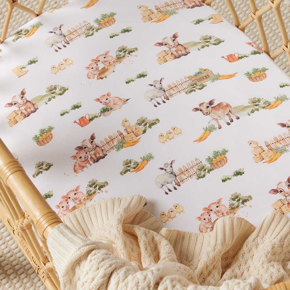 Farm Bassinet sheet/Change Pad Cover-Snuggle Hunny.