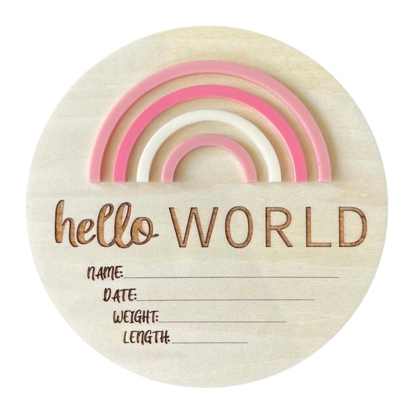 Hello World Rainbow Pretty Pink-Timber Tinkers