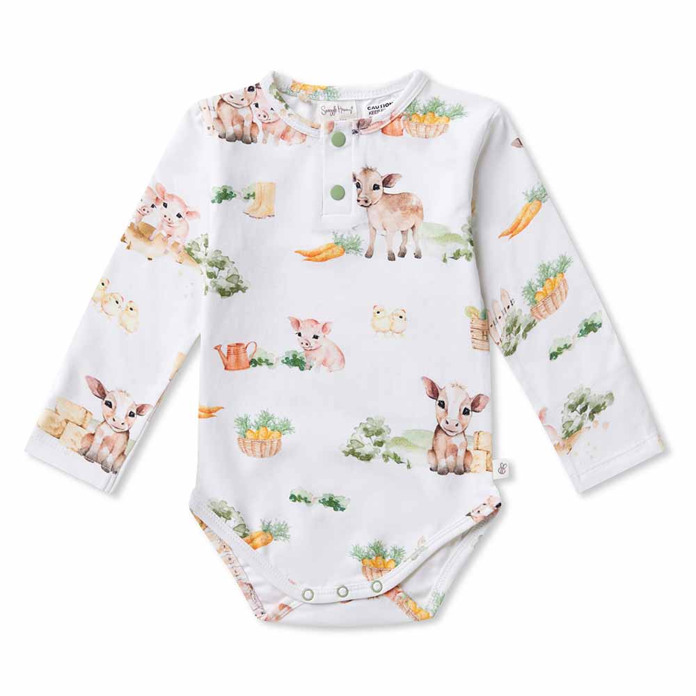 Farm Long Sleeve Bodysuit-Snuggle Hunny