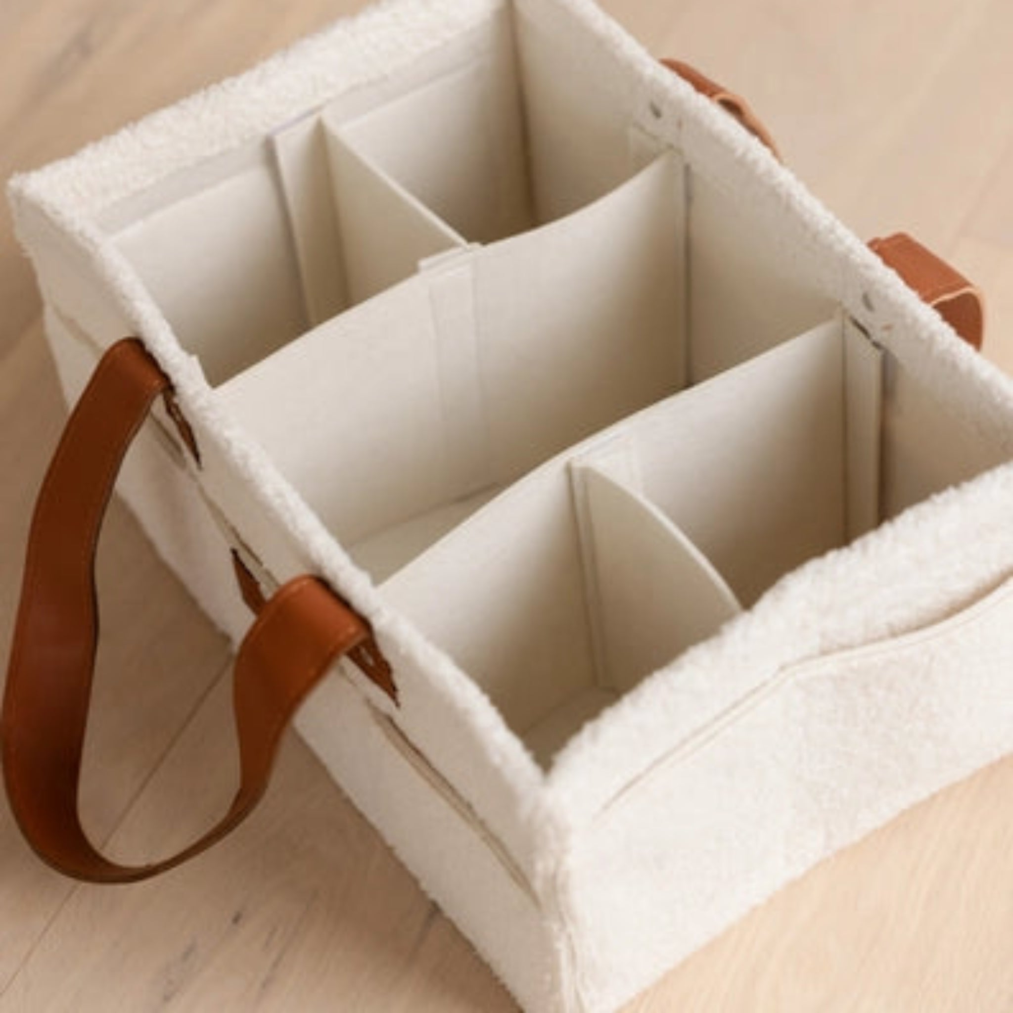 Nappy Caddy Organiser Cream-Linen Label