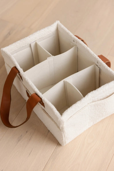 Nappy Caddy Organiser Cream-Linen Label