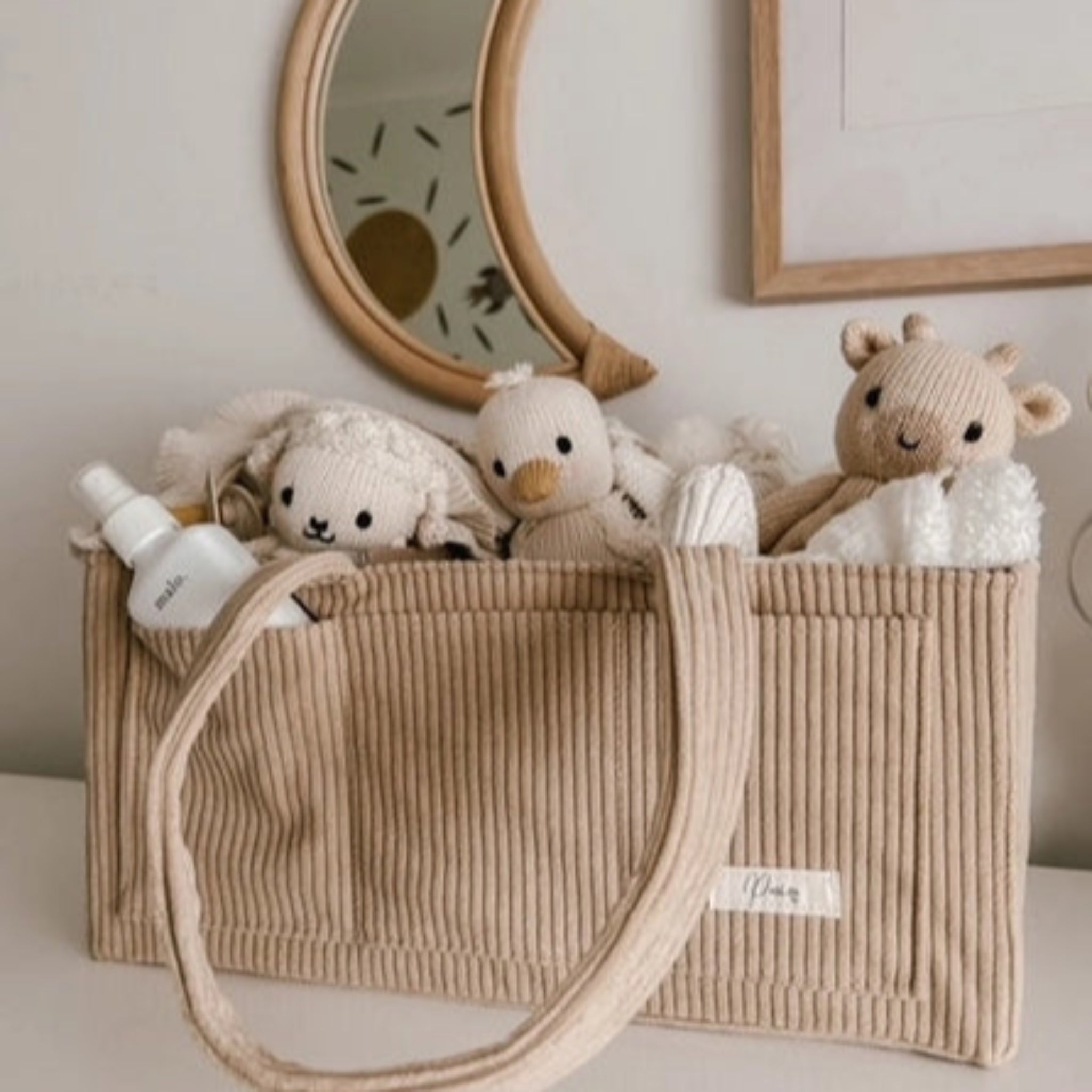 Nappy Caddy Cord Latte- Petite & Co