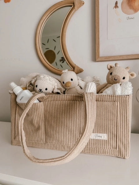 Nappy Caddy Cord Latte- Petite & Co