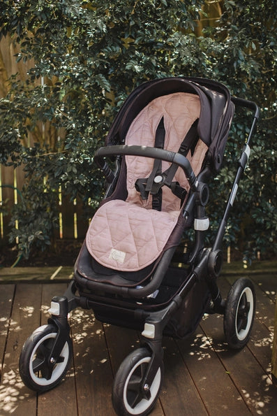 Pram Stroller Liner Dusty Rose- Linen Label.