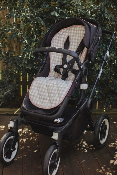 Pram Stroller Liner Dusty Rose- Linen Label.