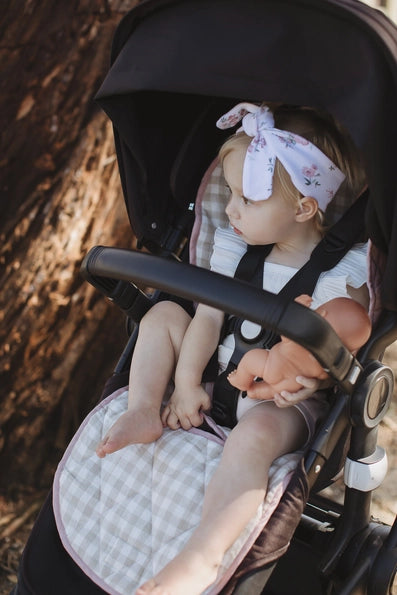 Pram Stroller Liner Dusty Rose- Linen Label.