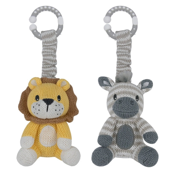 Zebra and Lion Stroller Toys-Living Textiles