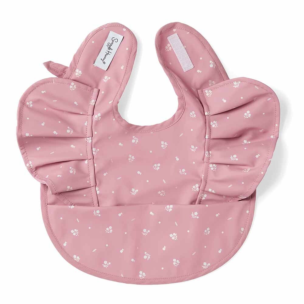 Pink Fleur Snuggle Bib Waterproof-Snuggle Hunny