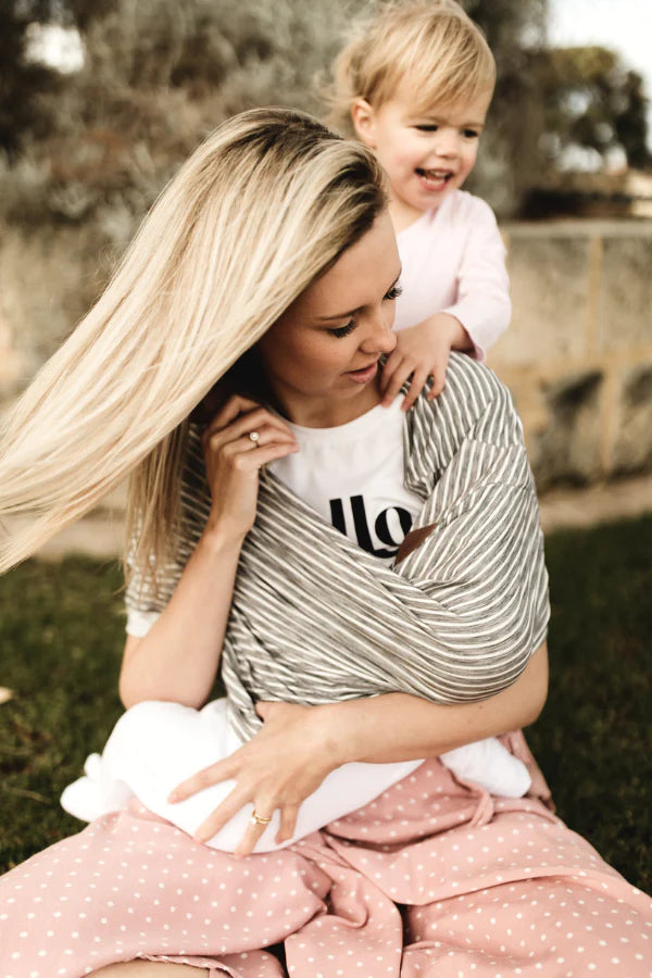 Halo Nursing Cover | Grey Ribbon Spotted