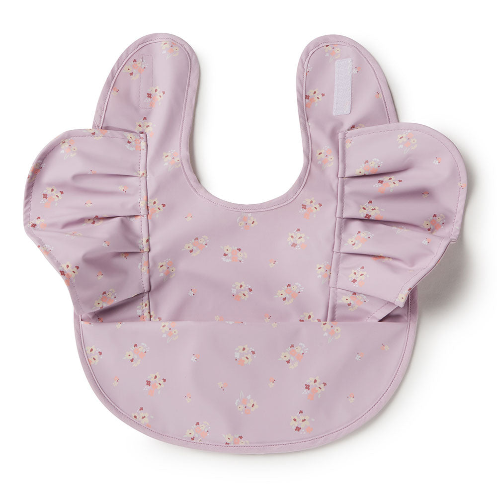 Lilac Bloom Frill Snuggle Bib Waterproof-Snuggle Hunny