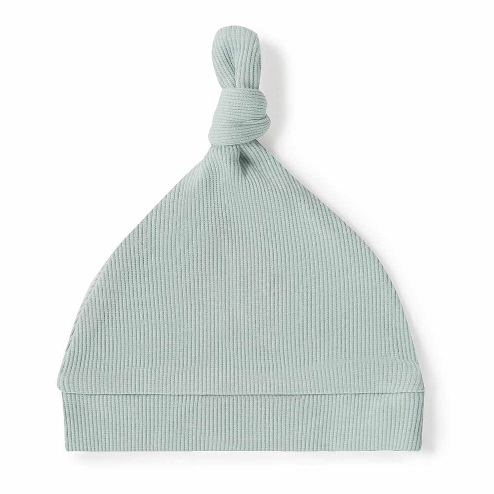 Sage Ribbed  Organic Knotted Beanie-Snuggle Hunny