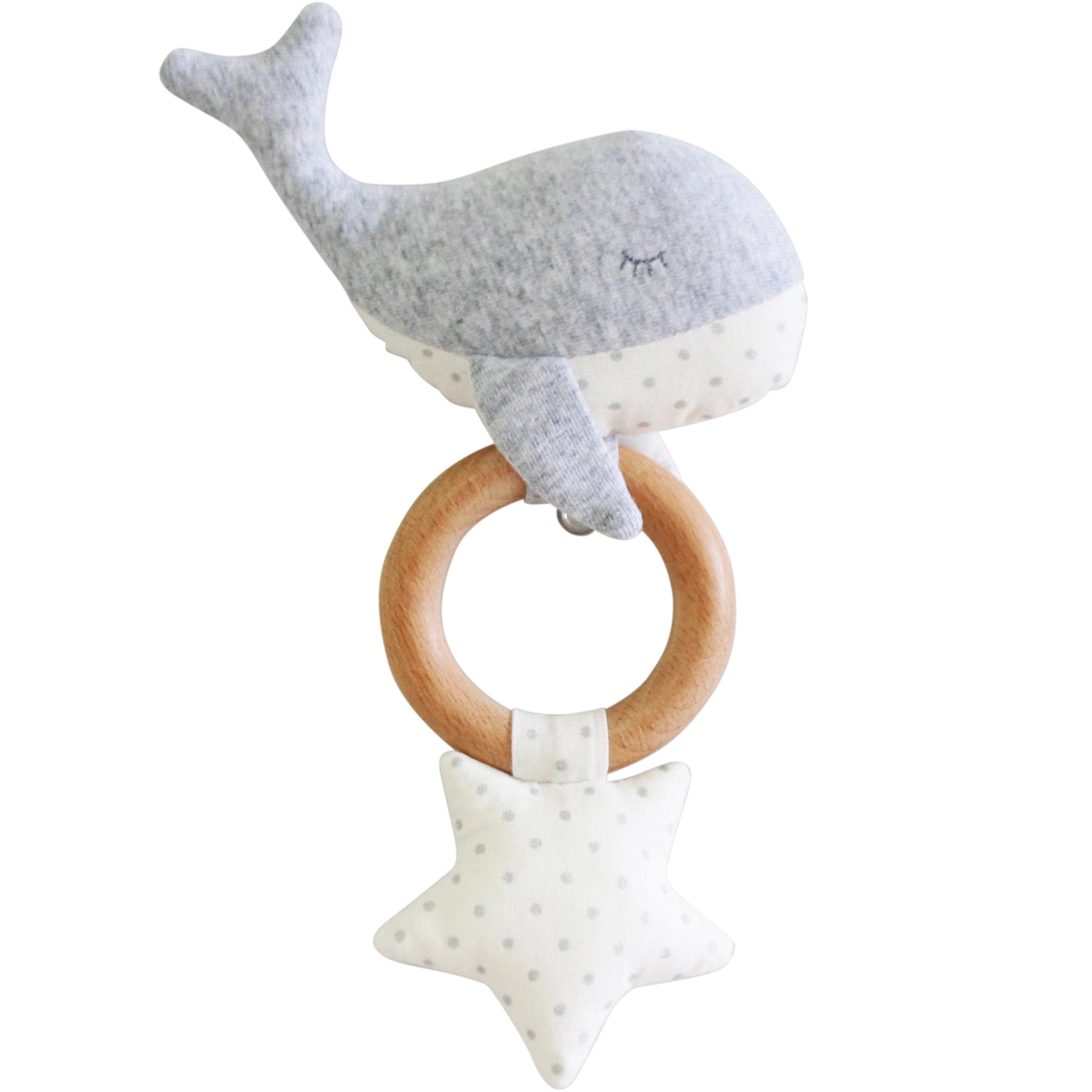 Grey Whale | Teether/Squeaker Rattle